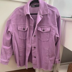 Zara purple corduroy over shirt